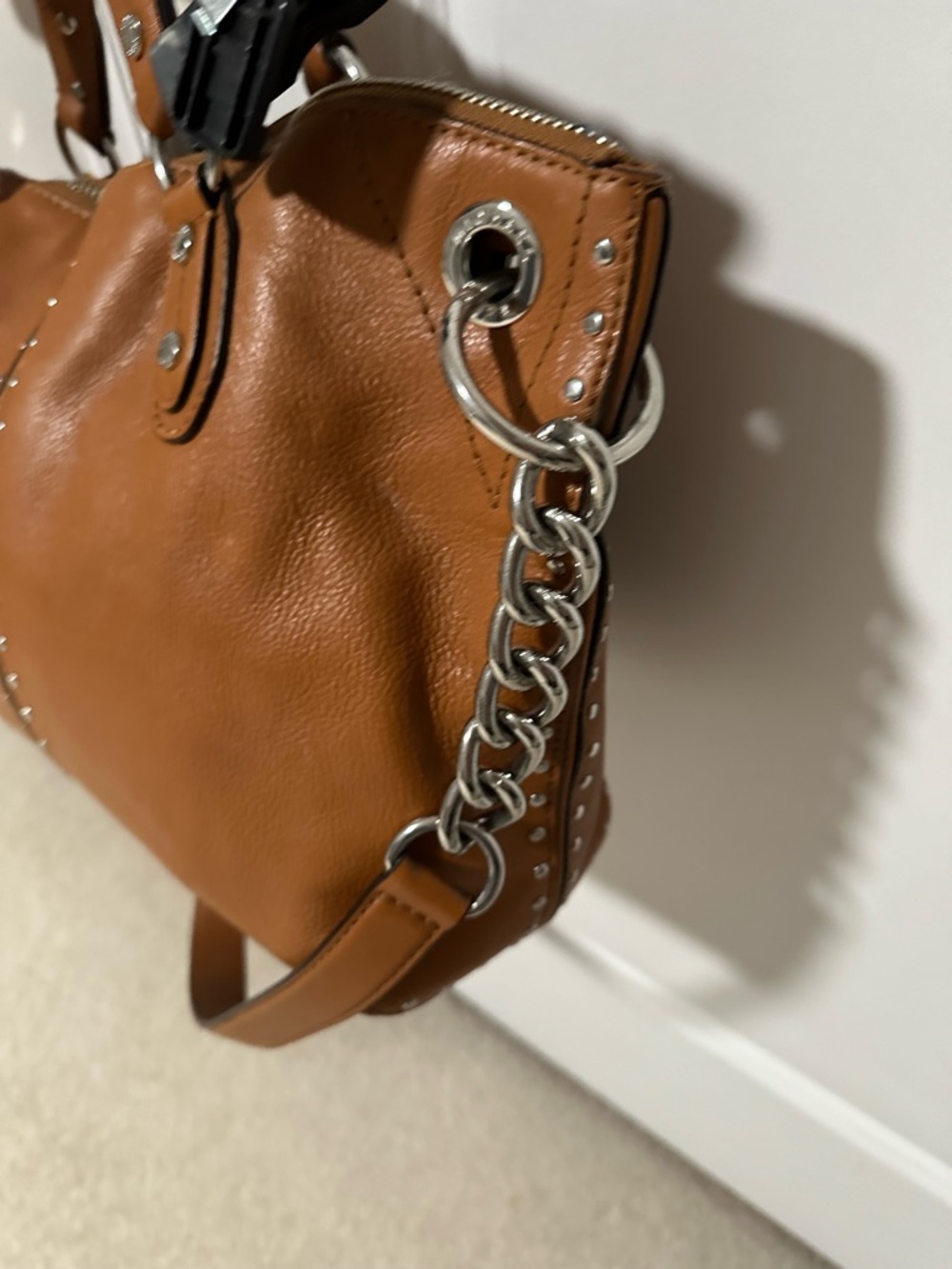 Michael Kors Astor Leather Studded Shoulder Tote - Picture 2 of 7
